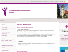 Tablet Screenshot of ev-kirche-beuren.de